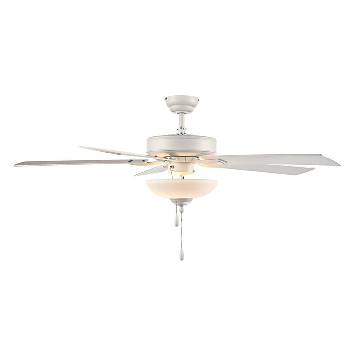RP Lighting Galeson 5Bld 52" LED Ceiling Fan, Matte White/Etched