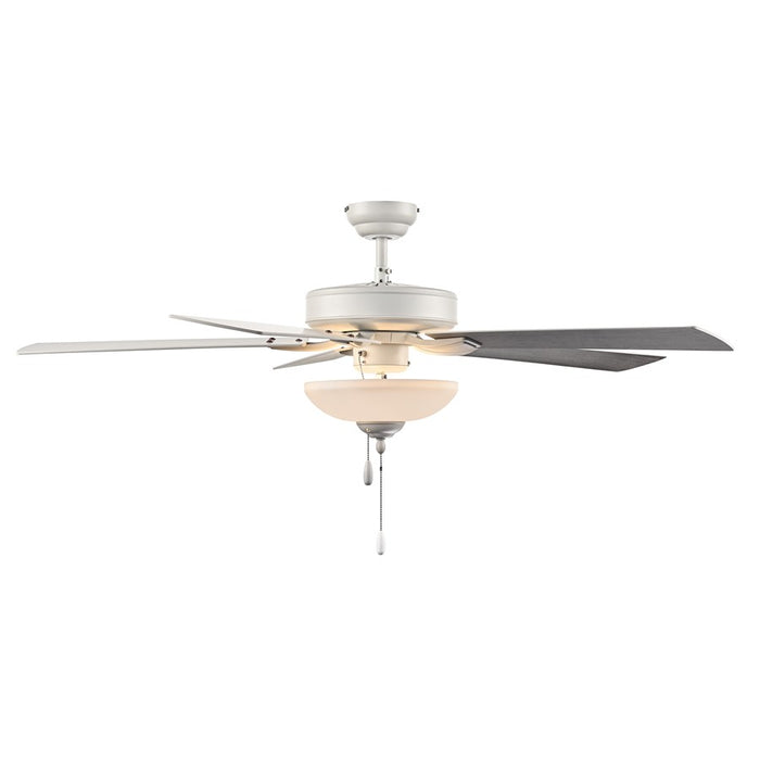 RP Lighting Galeson 5Bld 52" LED Ceiling Fan, Matte White/Etched