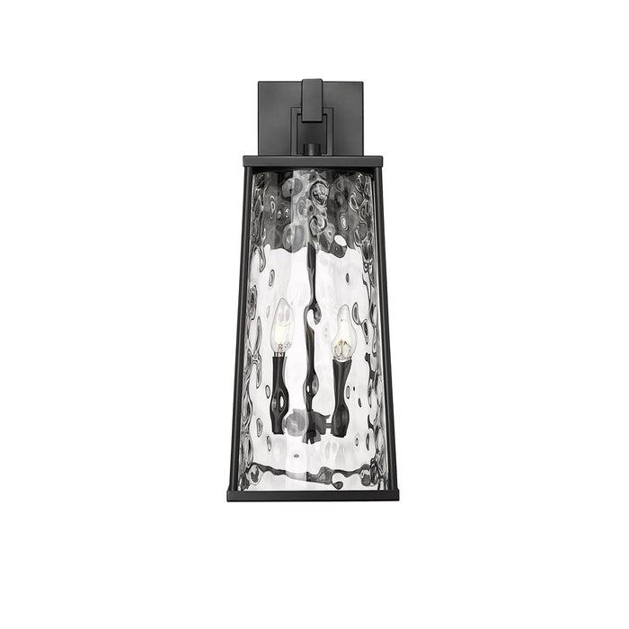 Millennium Lighting Dutton 2Lt Outdoor Wall Sconce, Black/Clear - 10602-PBK