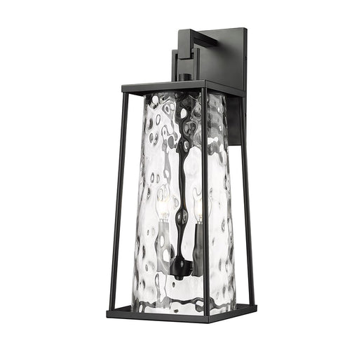 Millennium Lighting Dutton 2Lt Outdoor Wall Sconce, Black/Clear