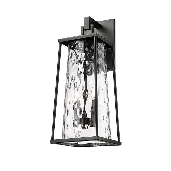 Millennium Lighting Dutton 2Lt Outdoor Wall Sconce, Black/Clear