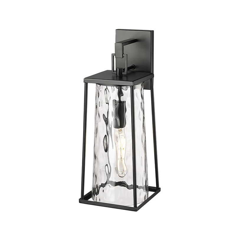 Millennium Lighting Dutton 1Lt 8" Outdoor Wall Sconce, Black/Clear