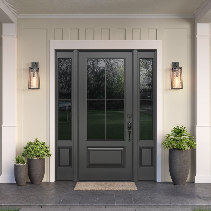 Millennium Lighting Dutton 1Lt 8" Outdoor Wall Sconce, Black/Clear