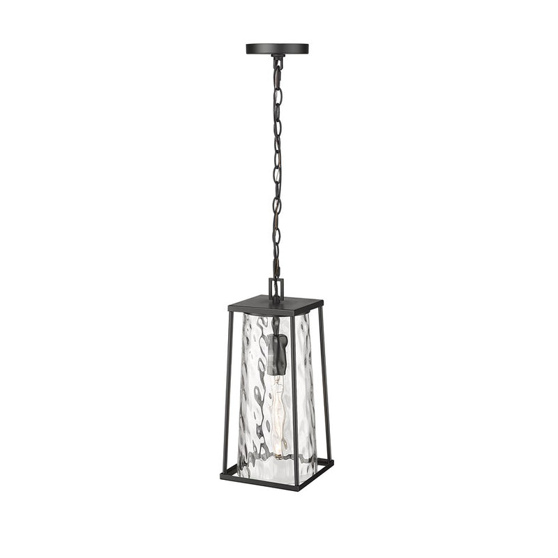 Millennium Lighting Dutton 1Lt Outdoor Hanging Lantern, Black/Clear