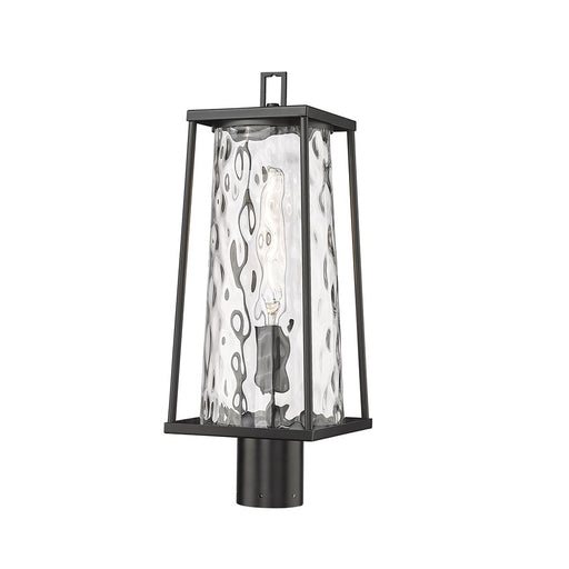 Millennium Lighting Dutton 1Lt Outdoor Post Lantern, Black/Clear