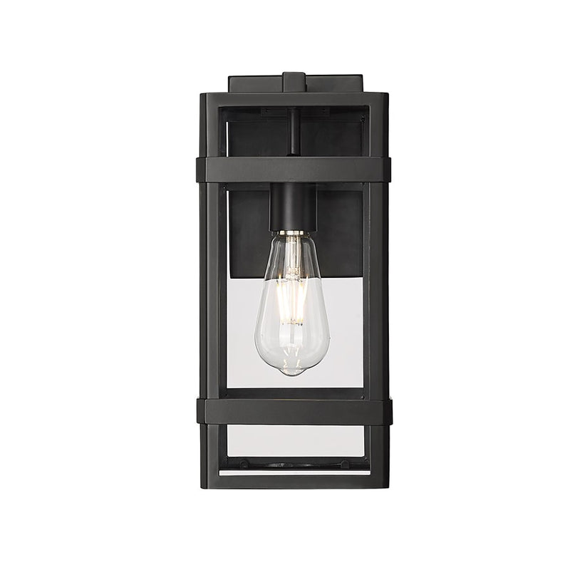 Millennium Lighting Payton 1Lt 14" Outdoor Wall Sconce, Black/Clear - 10701-PBK