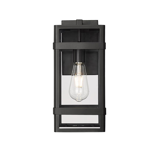 Millennium Lighting Payton 1Lt 14" Outdoor Wall Sconce, Black/Clear - 10701-PBK