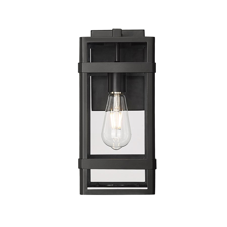 Millennium Lighting Payton 1Lt 14" Outdoor Wall Sconce, Black/Clear - 10701-PBK