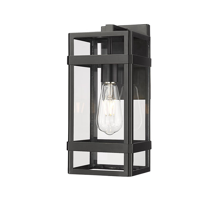 Millennium Lighting Payton 1Lt 14" Outdoor Wall Sconce, Black/Clear