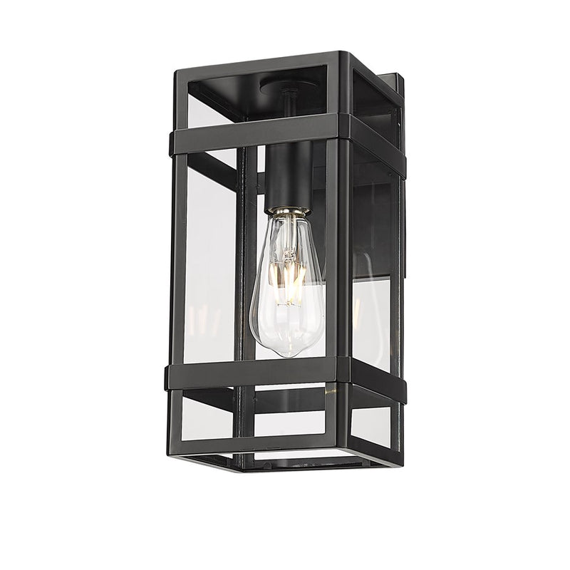 Millennium Lighting Payton 1Lt 14" Outdoor Wall Sconce, Black/Clear