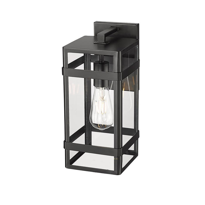 Millennium Lighting Payton 1Lt 14" Outdoor Wall Sconce, Black/Clear