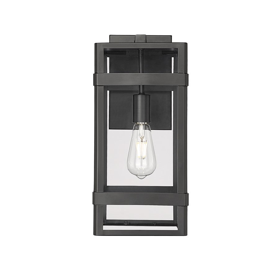 Millennium Lighting Payton 1Lt 17" Outdoor Wall Sconce, Black/Clear - 10711-PBK