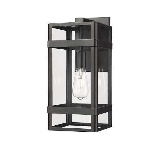 Millennium Lighting Payton 1Lt 17" Outdoor Wall Sconce, Black/Clear