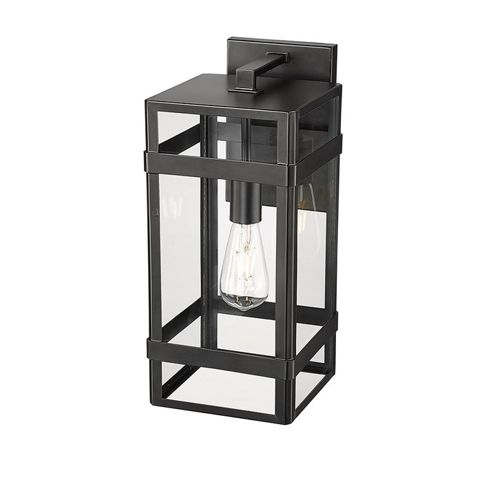 Millennium Lighting Payton 1Lt 17" Outdoor Wall Sconce, Black/Clear