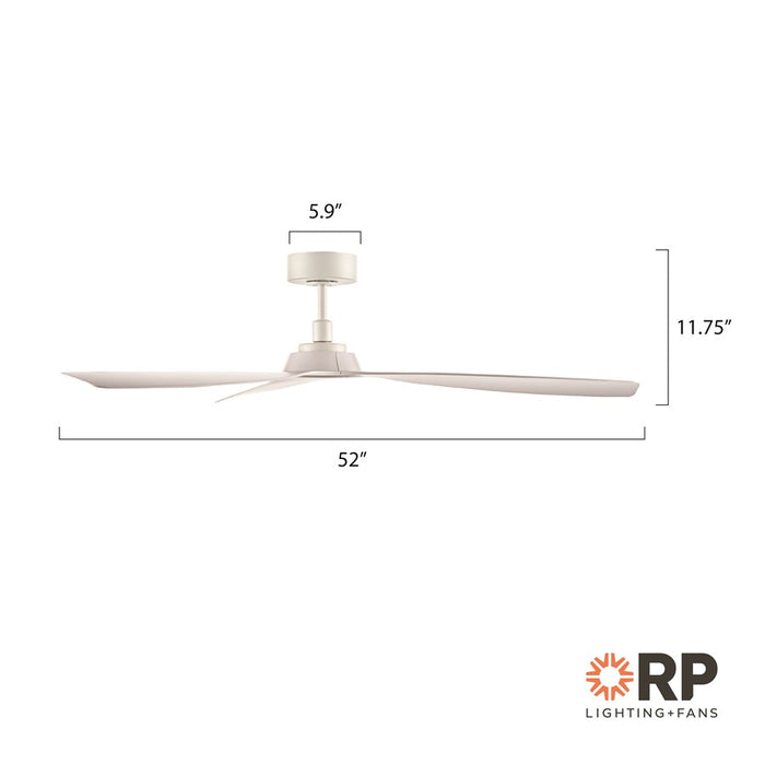 RP Lighting Cirova 3Bld 52" Ceiling Fan, Matte White