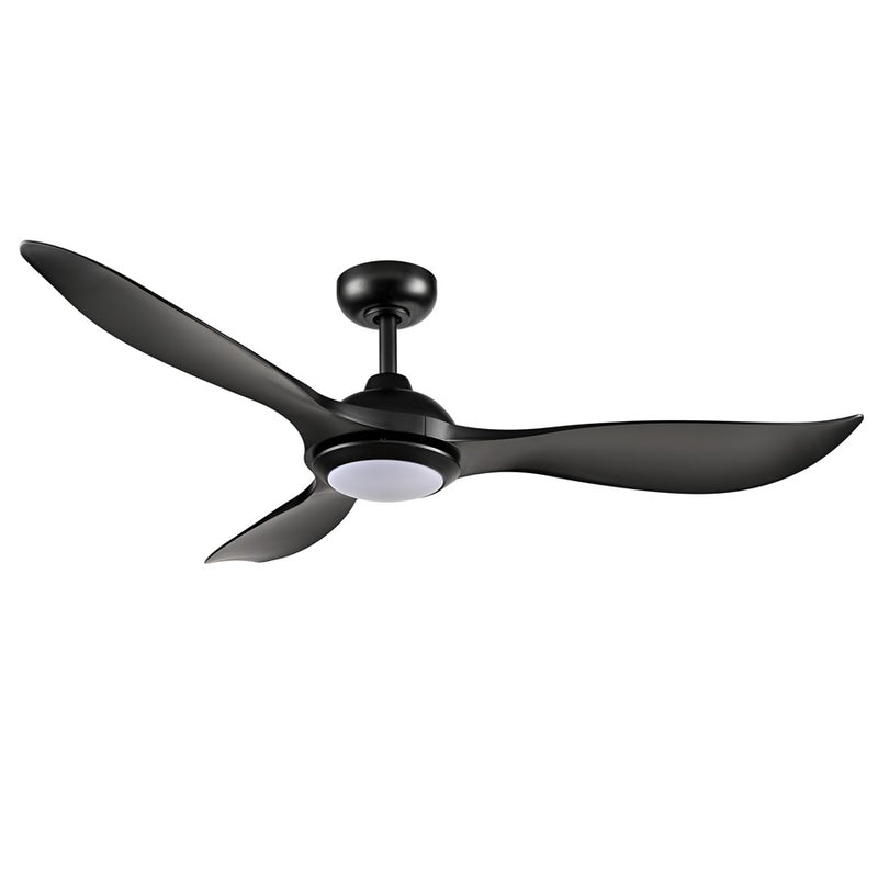 RP Lighting Wynleaf 3Bld 52" LED Ceiling Fan, Blk/Etched - 1077WLED-MBK-MBK