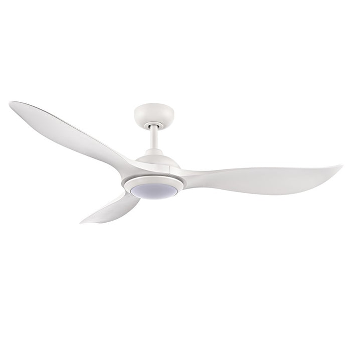 RP Lighting Wynleaf 3Bld 52" LED Ceiling Fan, Wht/Etched - 1077WLED-MWWMWW