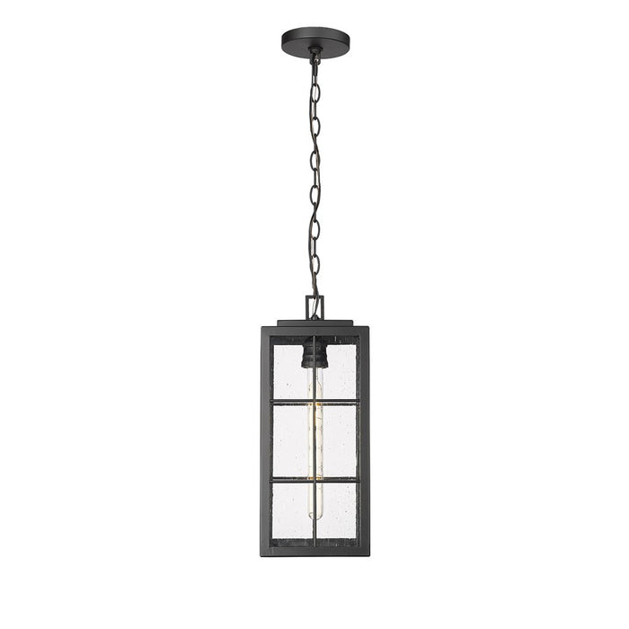 Millennium Lighting Jaxson 1Lt Outdoor Pendant, Coated Black/Clear - 10831-PBK
