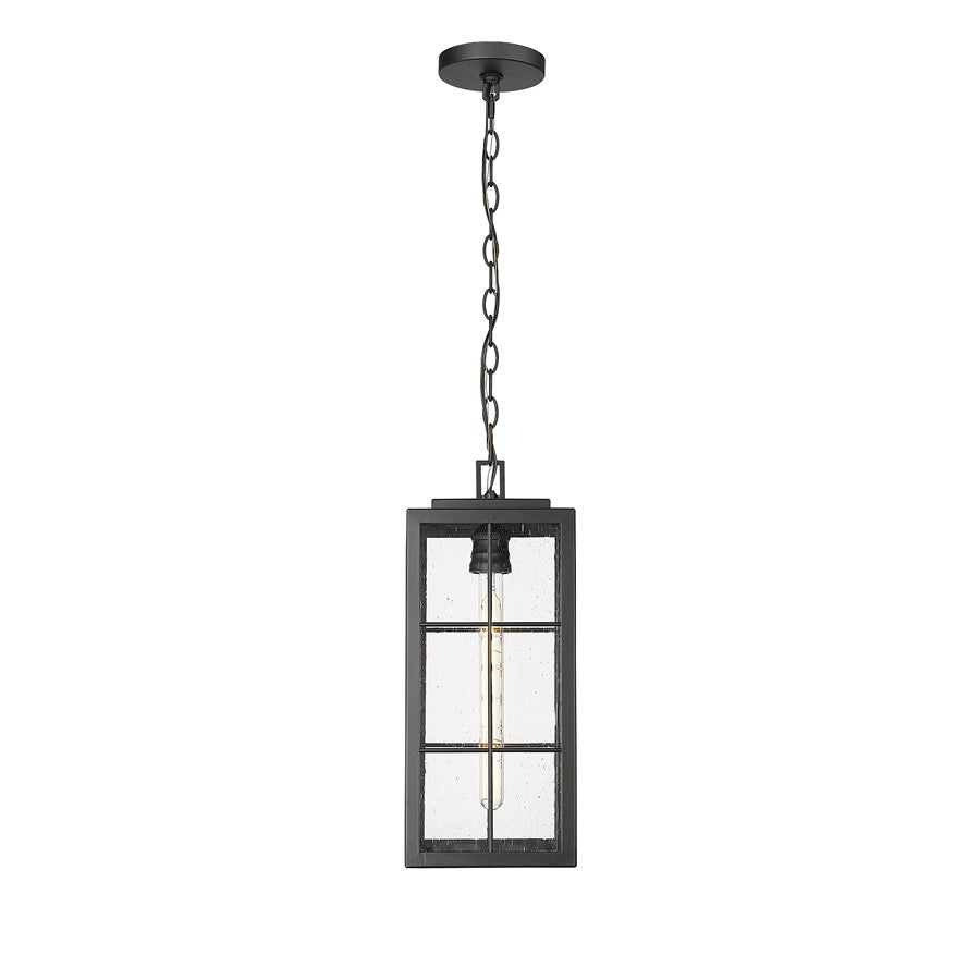 Millennium Lighting Jaxson 1Lt Outdoor Pendant, Coated Black/Clear - 10831-PBK