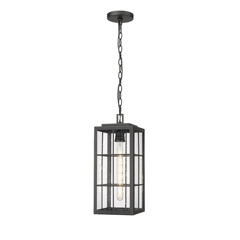Millennium Lighting Jaxson 1Lt Outdoor Pendant, Coated Black/Clear