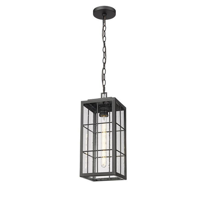 Millennium Lighting Jaxson 1Lt Outdoor Pendant, Coated Black/Clear