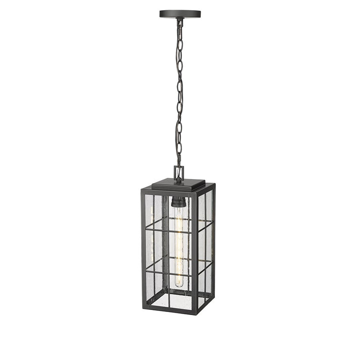 Millennium Lighting Jaxson 1Lt Outdoor Pendant, Coated Black/Clear