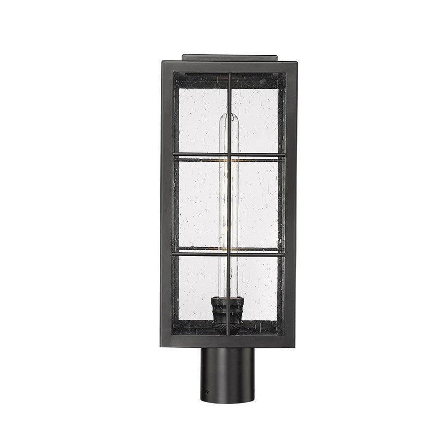 Millennium Lighting Jaxson 1Lt Outdoor Post Light, Black/Clear - 10841-PBK