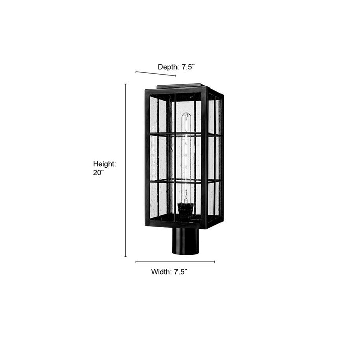 Millennium Lighting Jaxson 1Lt Outdoor Post Light, Black/Clear