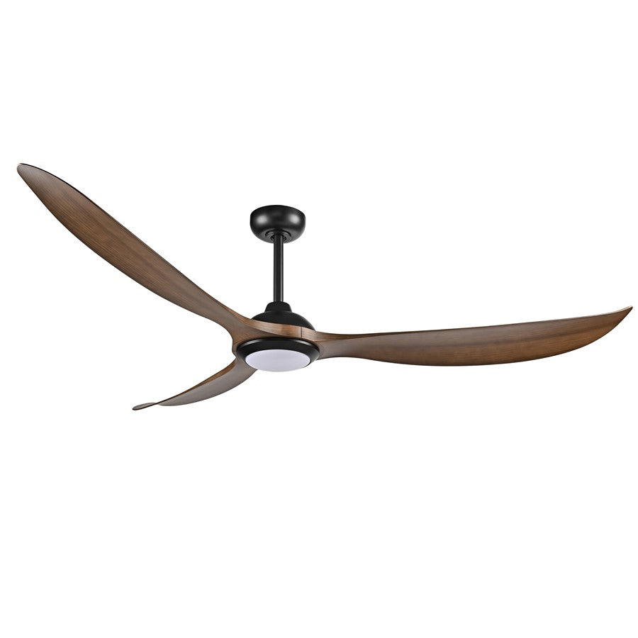 RP Lighting Wynleaf 3Bld 72" LED Ceiling Fan, Koa/Etched - 1087WLED-MBK-KOA