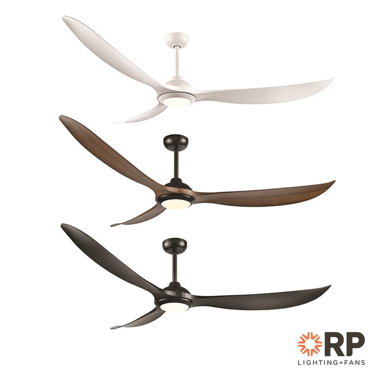 RP Lighting Wynleaf 3Bld 72" LED Ceiling Fan, Koa/Etched