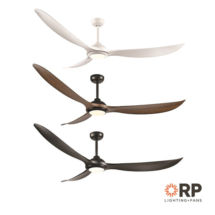 RP Lighting Wynleaf 3Bld 72" LED Ceiling Fan, Koa/Etched