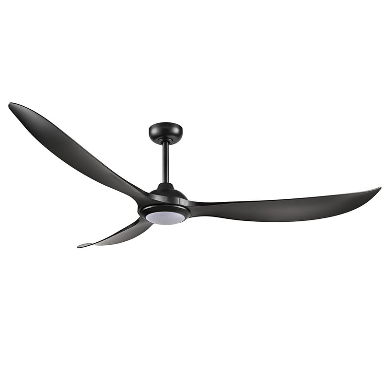 RP Lighting Wynleaf 3Bld 72" LED Ceiling Fan, Blk/Etched - 1087WLED-MBK-MBK