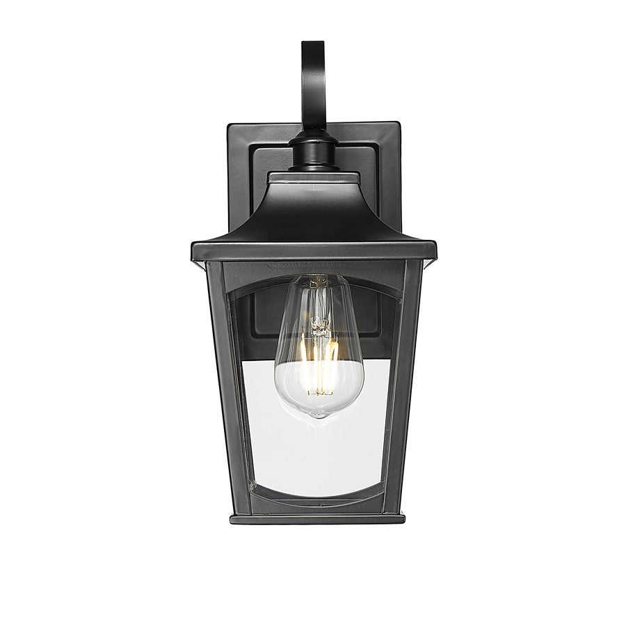 Millennium Lighting Curry 1Lt Outdoor Wall Sconce, Black/Clear - 10901-PBK