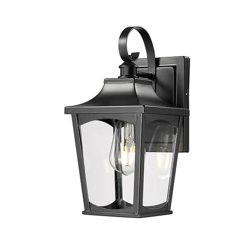 Millennium Lighting Curry 1Lt Outdoor Wall Sconce, Black/Clear