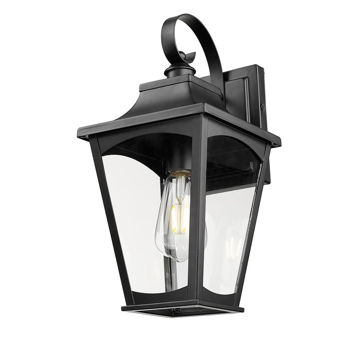 Millennium Lighting Curry 1Lt Outdoor Wall Sconce, Black/Clear