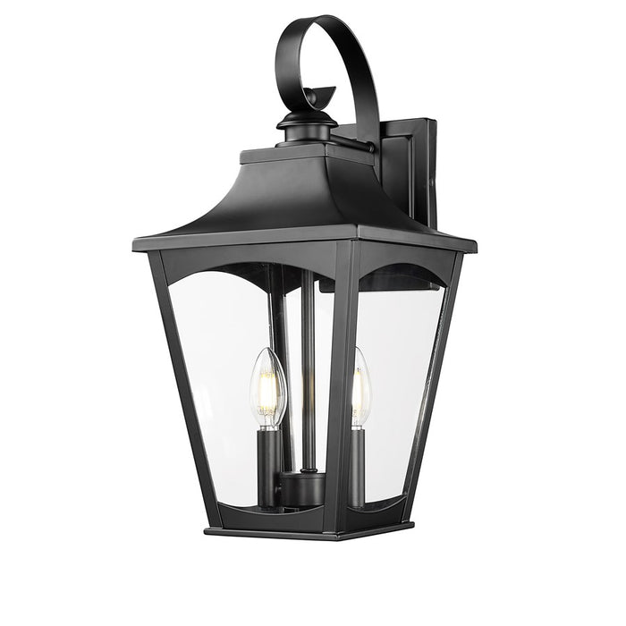 Millennium Lighting Curry 2Lt Outdoor Wall Sconce, Black/Clear