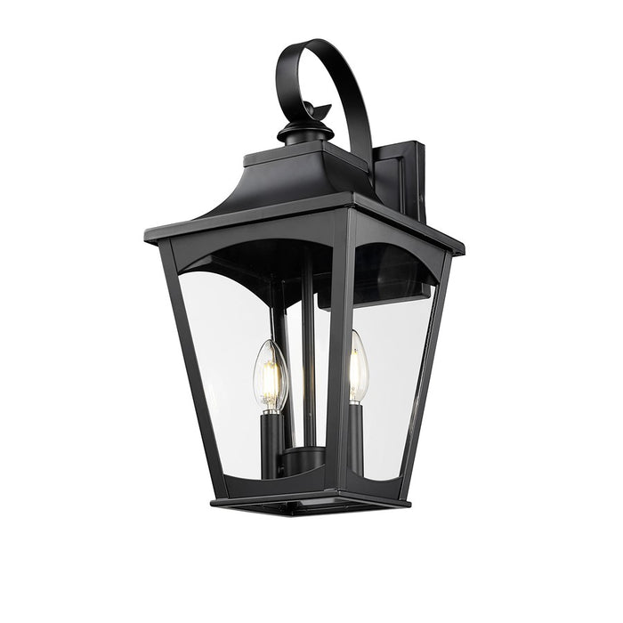 Millennium Lighting Curry 2Lt Outdoor Wall Sconce, Black/Clear