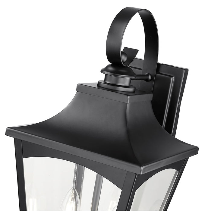 Millennium Lighting Curry 2Lt Outdoor Wall Sconce, Black/Clear