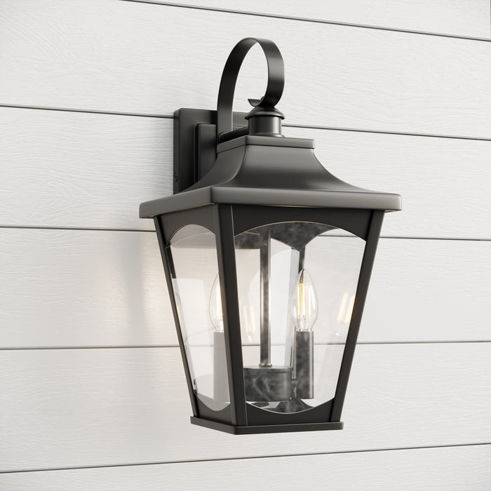 Millennium Lighting Curry 2Lt Outdoor Wall Sconce, Black/Clear