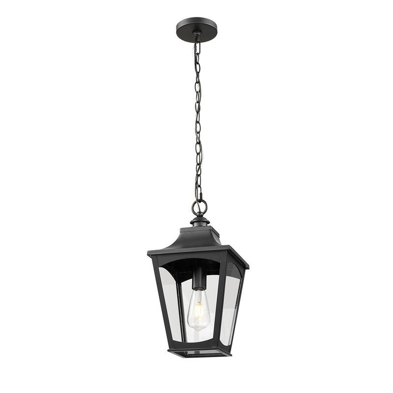 Millennium Lighting Curry 1Lt Outdoor Pendant, Coated Black/Clear