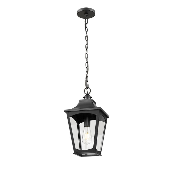 Millennium Lighting Curry 1Lt Outdoor Pendant, Coated Black/Clear