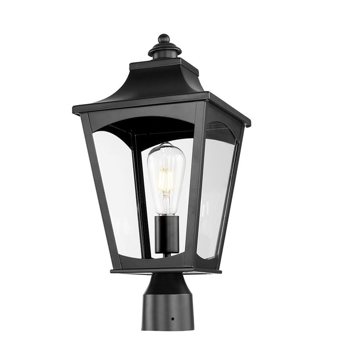 Millennium Lighting Curry 1Lt Outdoor Post Lantern, Black/Clear