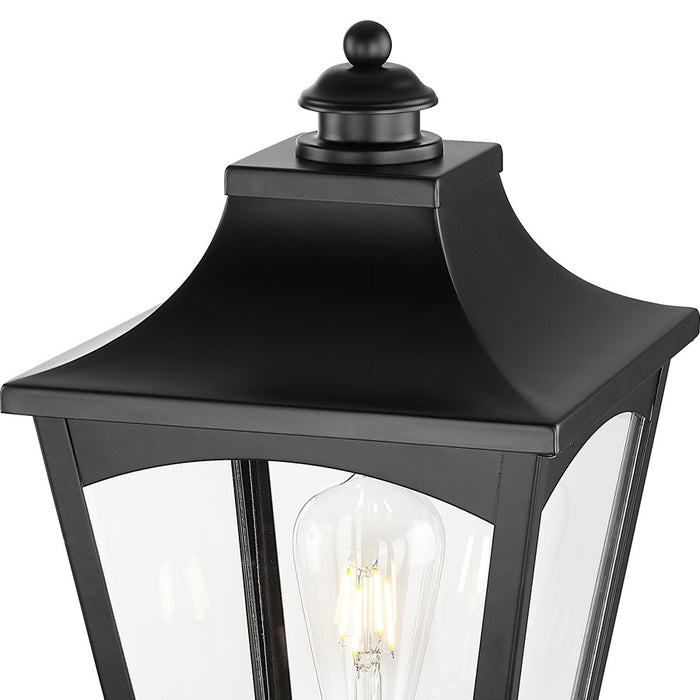Millennium Lighting Curry 1Lt Outdoor Post Lantern, Black/Clear