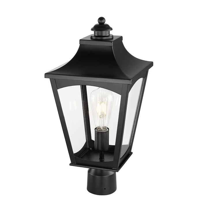 Millennium Lighting Curry 1Lt Outdoor Post Lantern, Black/Clear
