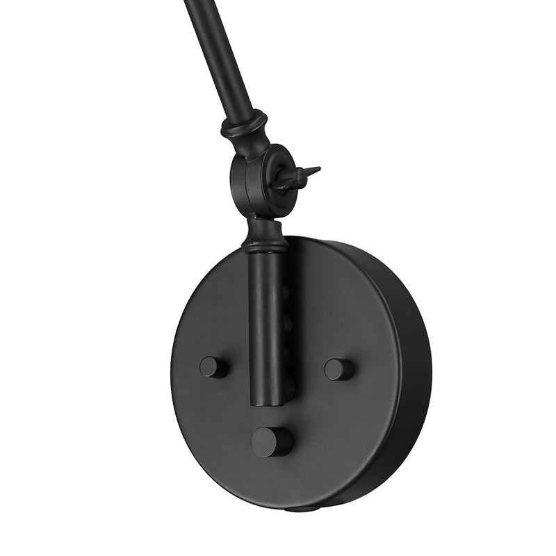 Millennium Lighting Edward 1Lt Swing Arm Sconce, Black/Black