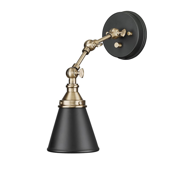 Millennium Lighting Edith 1Lt Swing Arm Sconce, Black/Brass