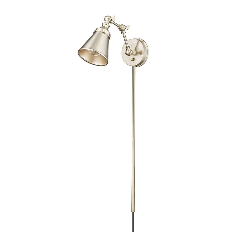 Millennium Lighting Edith 1Lt Swing Arm Sconce, Gold/Gold - 12001-MG