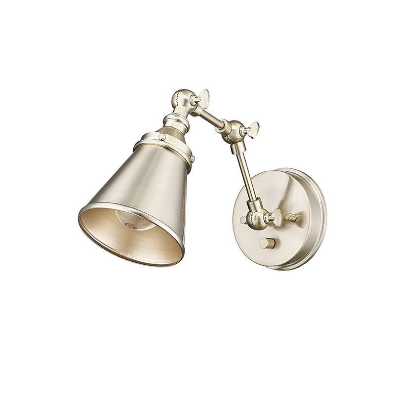 Millennium Lighting Edith 1Lt Swing Arm Sconce, Gold/Gold