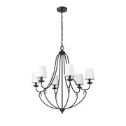 Millennium Lighting Eisley 6Lt Chandelier, Black - 12106-MB