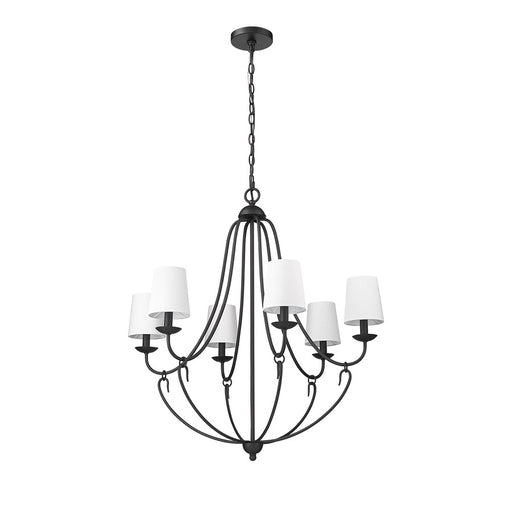 Millennium Lighting Eisley 6Lt Chandelier, Black - 12106-MB